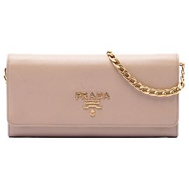 Cartera con cadena Prada Beige Saffiano Beige