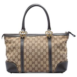 Saco Tote Gucci Lovely em lona GG bege Bege