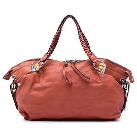 Gucci Orange Medium Leather Bamboo Bar Tote Orange