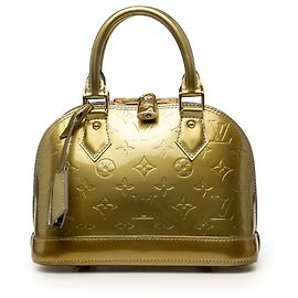 Louis Vuitton Green Monogram Vernis Alma BB Verde Verde oliva