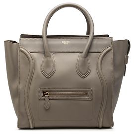 Céline Celine Mini Luggage Tote aus glattem Kalbsleder grau Braun