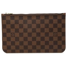 Louis Vuitton Brown Damier Ebene Neverfull Pochette Castaño
