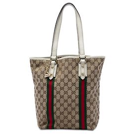 Tote Gucci Beige GG Canvas Web Jolicoeur Beige