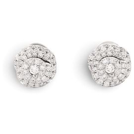 NEUF BOUCLES D'OREILLES DIOR ROSE COUTURE 70 DIAMANTS OR BLANC 18K 6.8GR Argenté