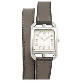 Hermès RELÓGIO HERMES HERMES CAPE COD PM CC1.210 DOUBLE TOUR 33MM EM AÇO QUARTZ Prata