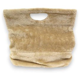 Autre Marque MARCO MASI Shearling Handtasche Beige
