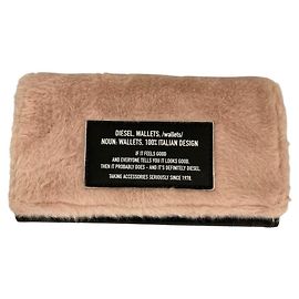 Autre Marque Cartera larga de cuero Diesel Negro Rosa