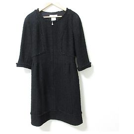 Autre Marque Vestido de tweed de lana Rene Negro