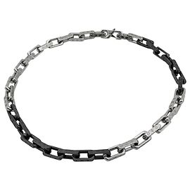 Louis Vuitton Collier Monogram Chain Necklace Noir Argenté