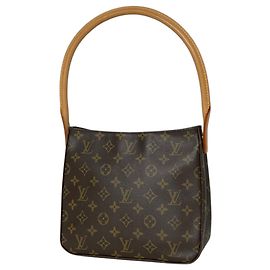 Bolso de hombro Louis Vuitton Looping MM Castaño