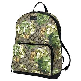 Mochila Gucci GG Blooms Flower Supreme Preto Bege