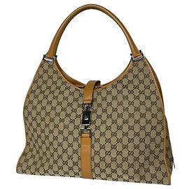 Gucci Shoulder Bag Jackie Line GG Pattern Brown Beige