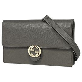 Gucci Interlocking G Chain Wallet Brown