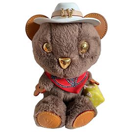 Louis Vuitton Louis Bear Western Cowboy Bag Charm M03176 Brown White Red Golden
