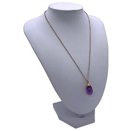 Collier Pendentif Tiffany & Co. Waterdrop Bullet Améthyste en Or 18K Doré