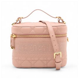 Dior Sac à main 2-way Vanity Case Canvas Cannage Rose Rose