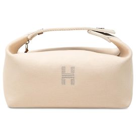Bolsa Vanity Case Hermès Small Toile Bride A Brac Bege Bege