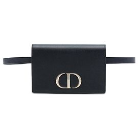 Bolsa Cinto 2 em 1 30 Montaigne Dior em pele de vitelo granulada preta Preto