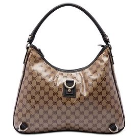 Beige Gucci GG Crystal Abbey D Ring Shoulder Bag Beige