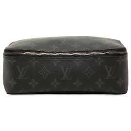 Black Louis Vuitton Monogram Eclipse Toilet Pouch GM Clutch Bag Black