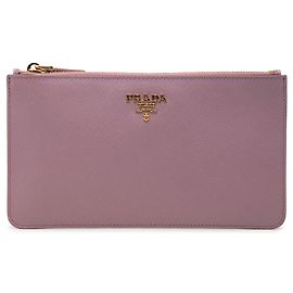 Pochette plate Prada Saffiano rose Rose