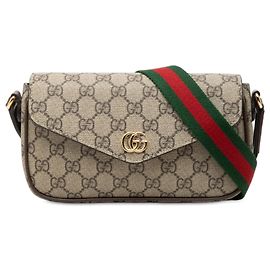 Borsa a Tracolla Gucci GG Supreme Web Ophidia Beige Beige