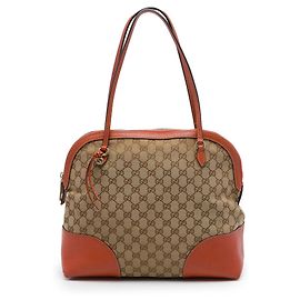 mala Gucci Bree Dome Medium em lona GG bege Bege