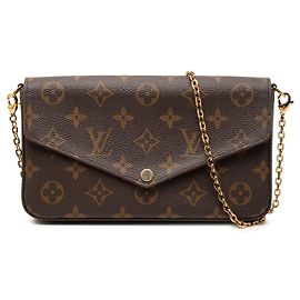 Borsa a tracolla Louis Vuitton Monogram Pochette Felicie Marrone Marrone