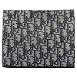 Clutch Dior Oblique Canvas Blu Blu