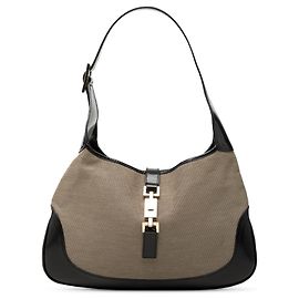 Bolsa de Ombro Gucci Jackie em Lona Marrom Marrom