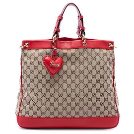 Gucci Medium GG Canvas Valentine Top Handle Bag Satchel rot Rot