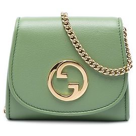 Borsa a tracolla Blondie Wallet on Chain in pelle di vitello Medium Gucci Verde Verde