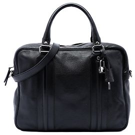 Black Gucci Leather Business Bag Black