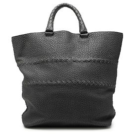Tote Bottega Veneta em couro Cervo cinza com acabamento Intrecciato Cinza