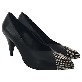 Céline Celine Studded Black Leather Pumps Black