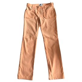 Chanel Hose aus orangefarbenem gewaschenem Denim Orange