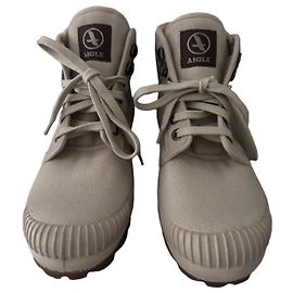 Aigle Canvas Boots Beige Beige