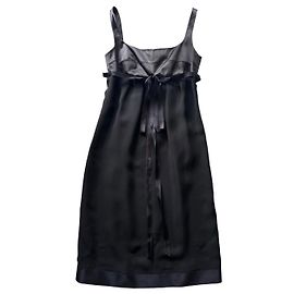 Chanel Seidenkleid Schwarz Schwarz