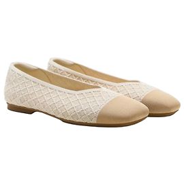 Autre Marque Vivaia Margot V-Cut Bailarinas Punta Cuadrada Beige Crudo
