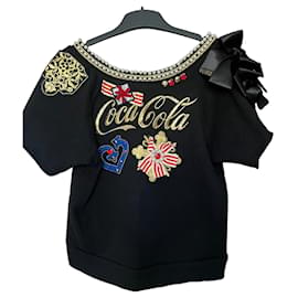 Pinko x Coca-Cola Embellished Black Cotton Top
