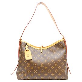 Bolso de hombro Louis Vuitton Monogram Carryall NM PM Castaño