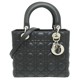 Christian Dior Lady Medium Handbag Black