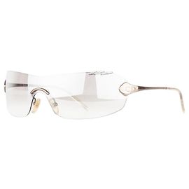 Gafas de sol máscara Dior by Galliano SS00 'Piercing' Wrap Plata
