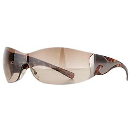 Prada SS04 'SRP58F' Flame Wrap Mask Shield Sunglasses Brown