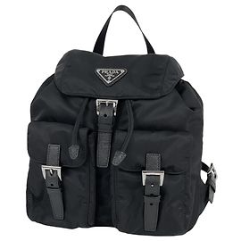 Zaino Prada in nylon e pelle Nero