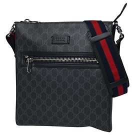 Gucci Black Coated Canvas Shoulder Bag Black