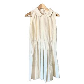 Robe plissée texturée crème Red Valentino Écru