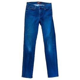 7 For All Mankind "Superior Sateen" Blue Denim Jeans Blau
