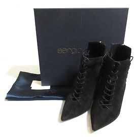 Autre Marque Bottines à lacets en daim Sergio Rossi Noir