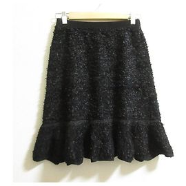 Autre Marque GRACE CONTINENTAL Tweed-Strickrock Schwarz Andere